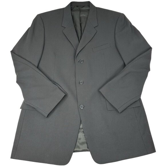Kenneth Cole Men’s Black Minimalist Three Button Business Career Blazer C44 - Picture 2 of 12